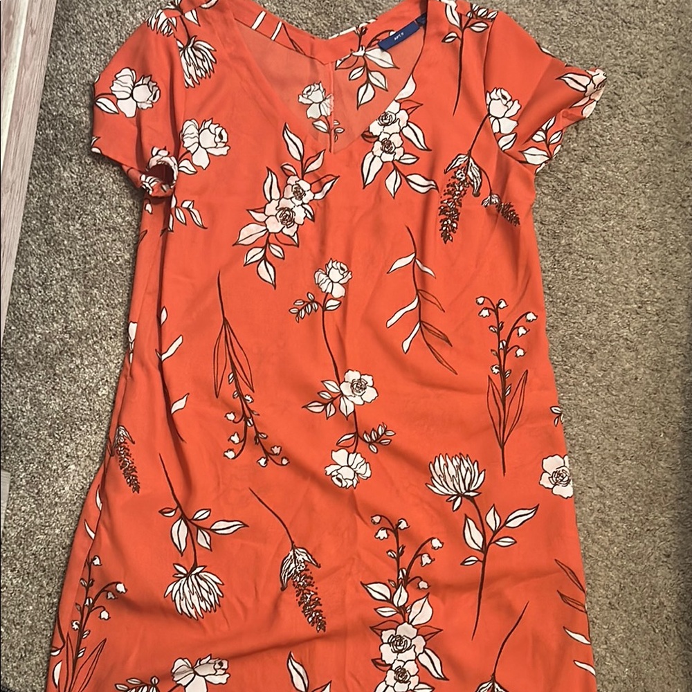 Floral darker Orange Dress